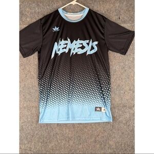 Vrobi T-Shirt Men's Medium Black Polka Dot Spellout Logo Short Sleeve Round Neck